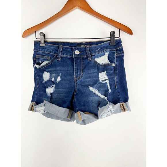 Judy Blue Denim Shorts Stretchy Women's Size Small Distressed - Picture 1 of 7